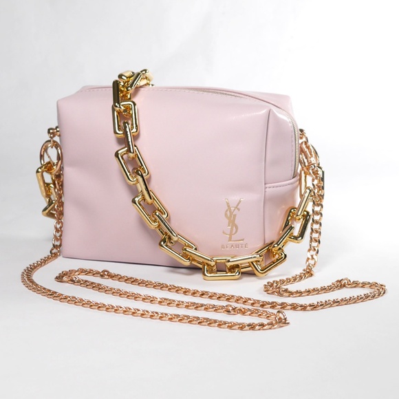 YSL Yves Saint Laurent Pink Crossbody Bag with Charm NEW - Picture 3 of 9